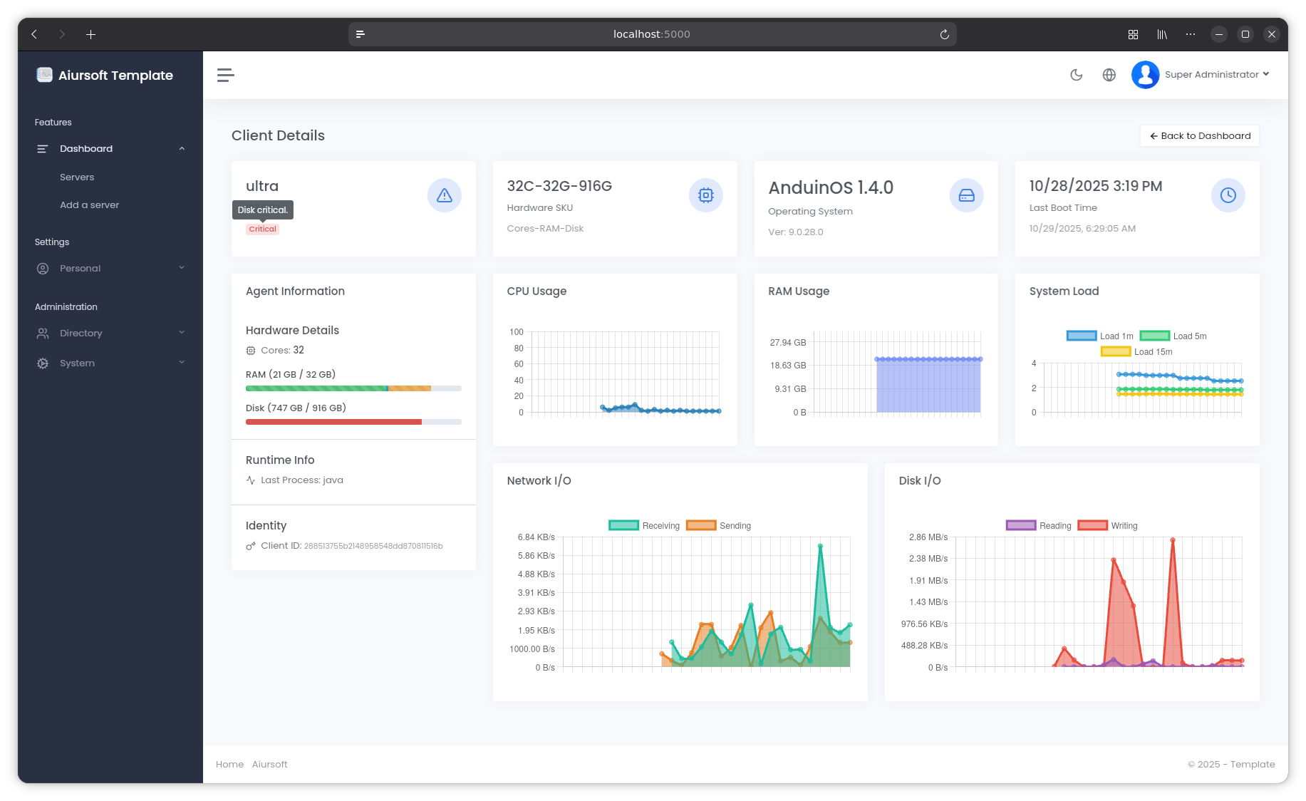 Aiursoft Template Main screenshot